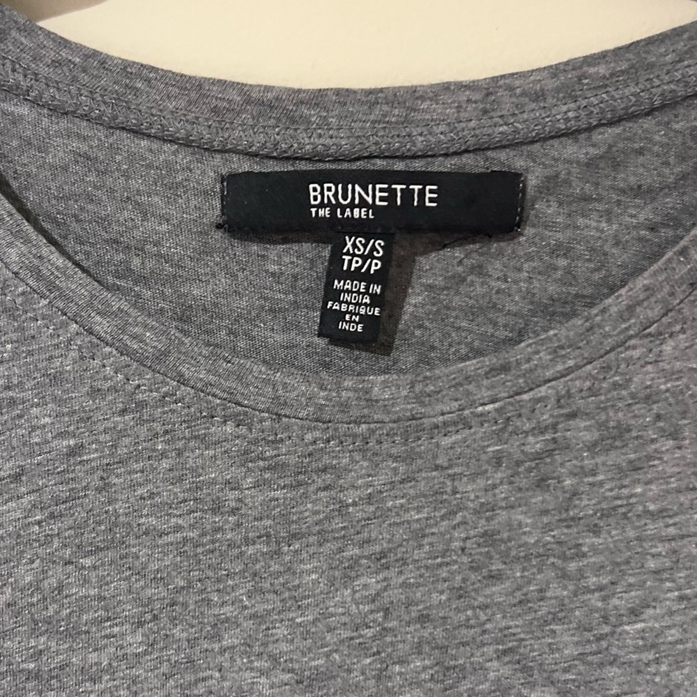 Brunette the Label Iconic "BLONDE" Graphic Muscle Tank Top - XS/S in Dark Grey - Picture 5 of 5